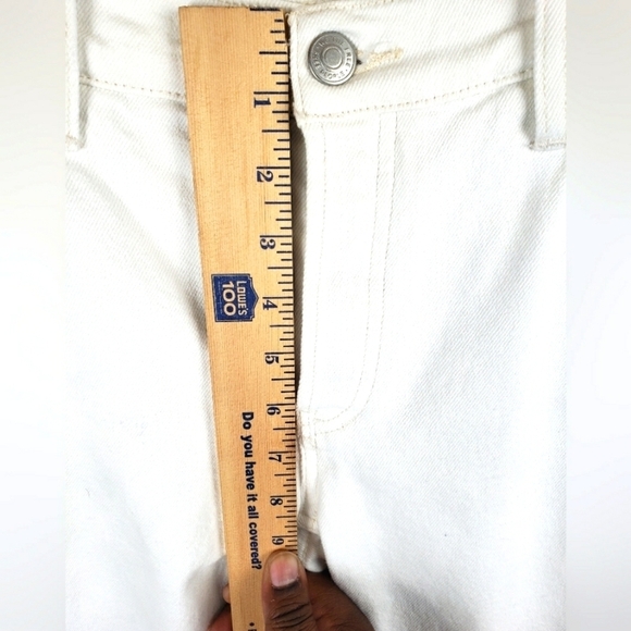 We The Free Winter White Fringed Hem Straight leg Jeans Sz 30 - Picture 11 of 15